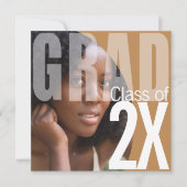 Moderne Afstudeerder Closeup Foto Gold ID897 Kaart (Voorkant)