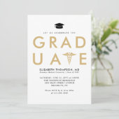 Moderne Afstudeerder Doctor in de geneeskunde Kaart (Staand voorkant)