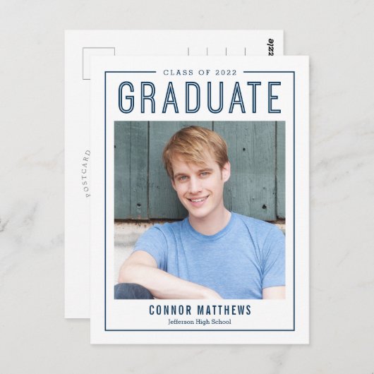 Moderne Afstudeerder Editable Color Afstuderen Bri Briefkaart (Voorkant / Achterkant)