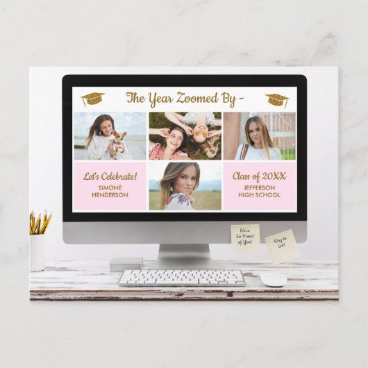 Moderne Afstudeerder Foto Collage Funny Graduation Briefkaart (Voorkant)