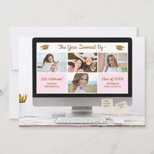 Moderne Afstudeerder Foto Collage Funny Graduation Kaart (Voorkant)