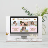 Moderne Afstudeerder Foto Collage Funny Graduation Kaart (Staand voorkant)