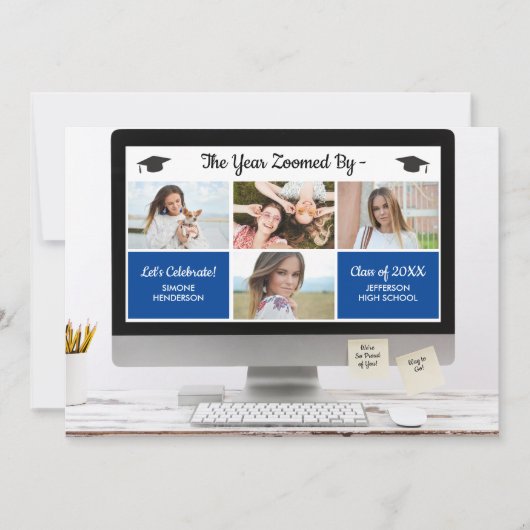 Moderne Afstudeerder Foto Collage Funny Graduation Kaart (Voorkant)