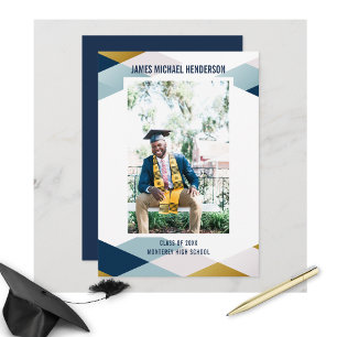 Moderne Afstudeerder Foto Geometrische GraduPartij Kaart