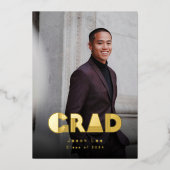 Moderne Afstudeerder foto goudfolie aankondiging (Voorkant)