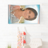 Moderne Afstudeerder Foto Stijlvolle Lijst Graduat Spandoek (Insitu)