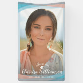 Moderne Afstudeerder Foto Stijlvolle Lijst Graduat Spandoek (Verticaal)