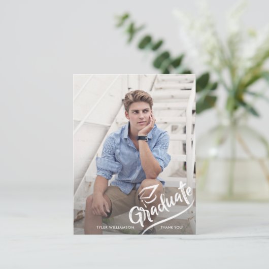 Moderne Afstudeerder Fotogradatie Partij Hartelijk Briefkaart (Staand voorkant)