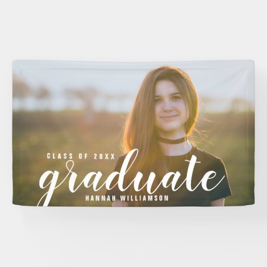 Moderne Afstudeerder Fotoklasse van 20XX Afstudere Spandoek (Horizontaal)