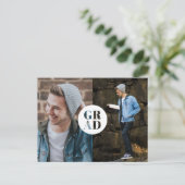 Moderne AFSTUDEERDER Gold Glitter Simple 3 Photo A Feestdagenkaart (Staand voorkant)