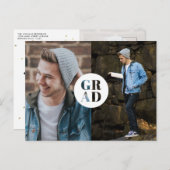 Moderne AFSTUDEERDER Gold Glitter Simple 3 Photo A Feestdagenkaart (Voorkant / Achterkant)