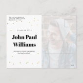 Moderne AFSTUDEERDER Gold Glitter Simple 3 Photo A Feestdagenkaart (Achterkant)