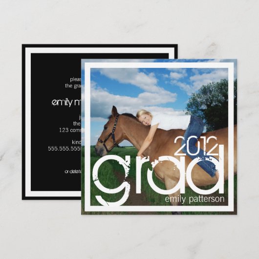 Moderne Afstudeerder Graduation Party voor fotovie Kaart (Voorkant / Achterkant)