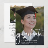 Moderne afstudeerder handgeschreven trendy gefelic aankondiging (Voorkant / Achterkant)