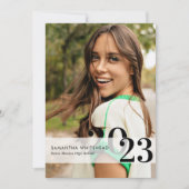 Moderne Afstudeerder jaar Kaart foto witte aankond (Voorkant)