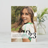 Moderne Afstudeerder jaar Kaart foto witte aankond (Staand voorkant)