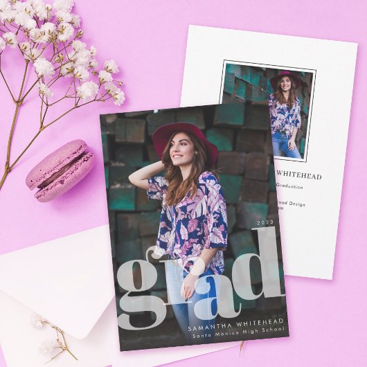 Moderne Afstudeerder Kaart Foto Aankondiging