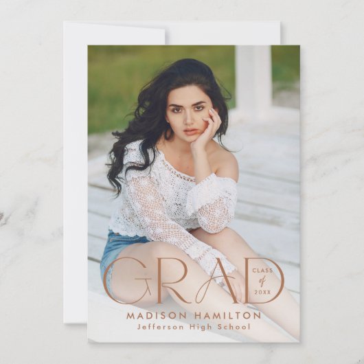 Moderne Afstudeerder klei typografie 2 Foto Afstud Aankondiging (Voorkant)