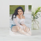 Moderne Afstudeerder klei typografie 2 Foto Afstud Aankondiging (Staand voorkant)