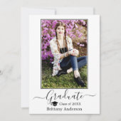 Moderne Afstudeerder Pet  Foto Afstuderen Aankondiging (Voorkant)