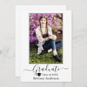 Moderne Afstudeerder Pet  Foto Afstuderen Aankondiging (Voorkant / Achterkant)