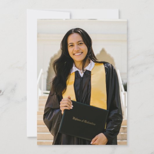 Moderne AFSTUDEERDER Pet Green Gold Photo Gradupar Kaart (Achterkant)