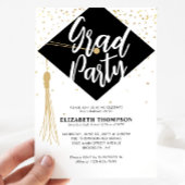 Moderne AFSTUDEERDER Pet Pet Black Gold Graduation Kaart