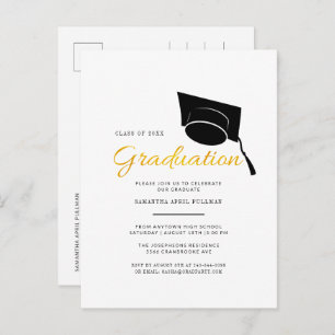Moderne Afstudeerder Pet Typografie Graduation Par Uitnodiging Briefkaart