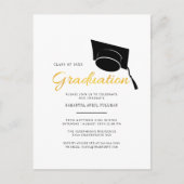 Moderne Afstudeerder Pet Typografie Graduation Par Uitnodiging Briefkaart (Voorkant)