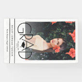 Moderne AFSTUDEERDER Pet zwart-wit Afstuderen foto Spandoek (Horizontaal)