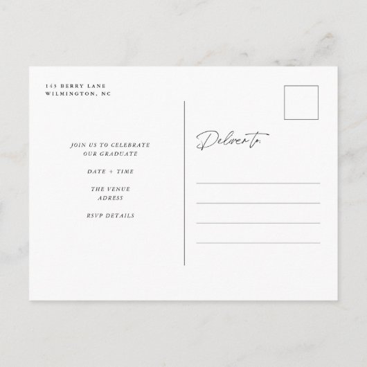 Moderne Afstudeerder Type 3 Fotocollage Aankondigingskaart (Achterkant)