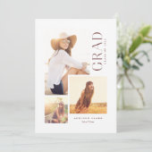 Moderne Afstudeerder Type 3 Fotocollage Rood Aanko Aankondiging (Staand voorkant)