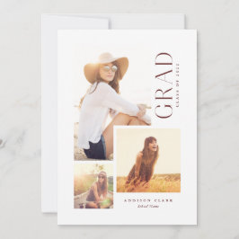 Moderne Afstudeerder Type 3 Fotocollage Rood Aanko Aankondiging