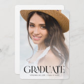 Moderne afstudeerder typografie Afstuderen Aankondiging (Voorkant / Achterkant)