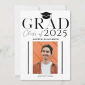 Moderne afstudeerder typografie afstuderen foto af aankondiging (Voorkant)