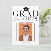 Moderne afstudeerder typografie afstuderen foto af aankondiging (Staand voorkant)