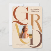 Moderne Afstudeerder Typografie Foto Afstuderen Kaart (Voorkant)