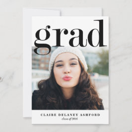 Moderne Afstudeerder Typografie Foto-uitnodiging Kaart