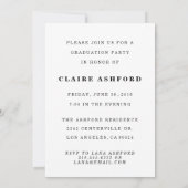 Moderne Afstudeerder Typografie Foto-uitnodiging Kaart (Achterkant)