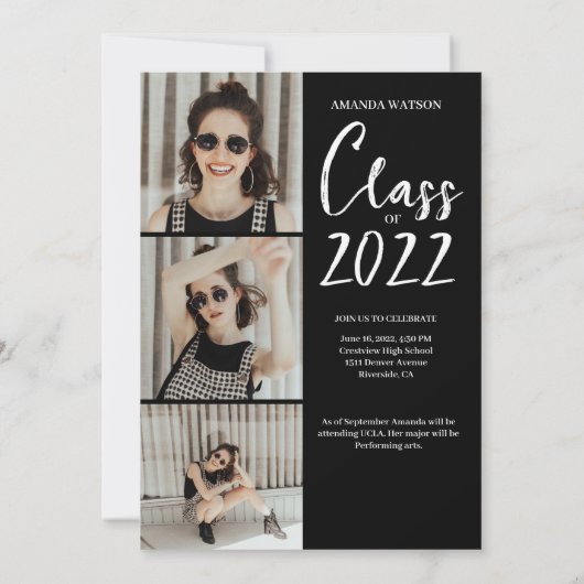 Moderne Afstudeerder van fotocollage van 2022 Afst Kaart (Achterkant)