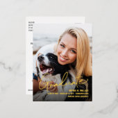 Moderne Afstudeerder van het Manuscript de aankond Folie Uitnodiging Briefkaart (Voorkant / Achterkant)