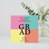 Moderne AFSTUDEERDER voor kleurenblok Open House Kaart (Staand voorkant)