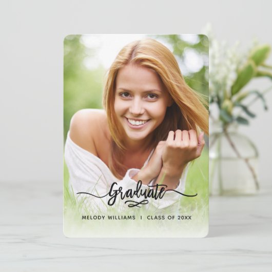 Moderne Afstudeerder voor penseelscript Kaart (Staand voorkant)