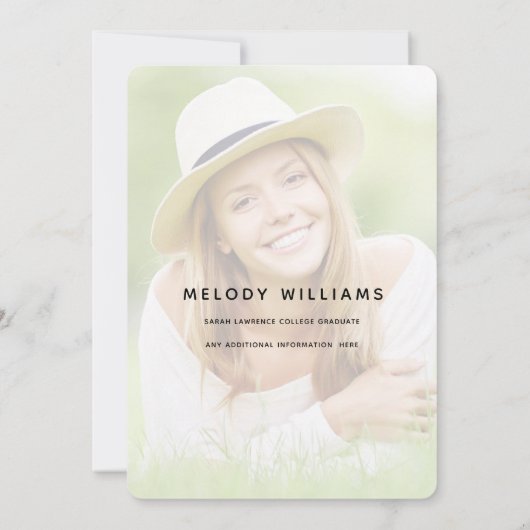 Moderne Afstudeerder voor penseelscript Kaart (Achterkant)