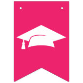 Moderne Afstudeerder voor warme roze Afstuderen Vlaggetjes (Eerste vlag)