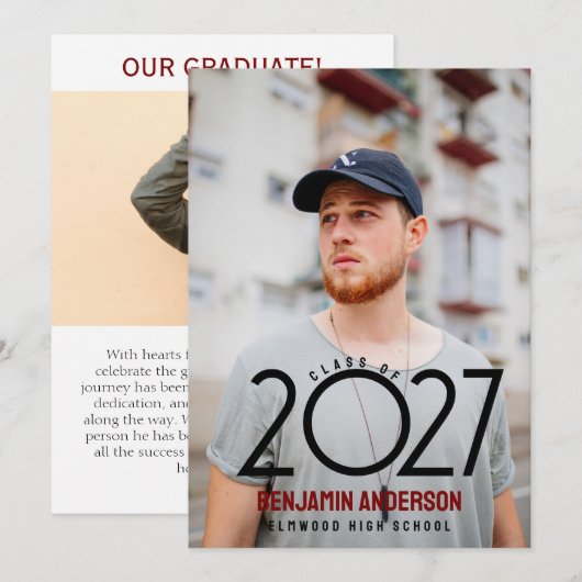 moderne afstudeerders 2027 aankondiging (Voorkant / Achterkant)