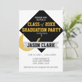 Moderne afstudeerdop met Tassel Graduation Party Kaart (Staand voorkant)