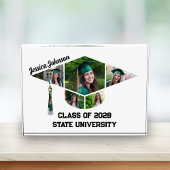 Moderne afstudeerdop vorm collage acryl fotoblokken