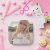 Moderne afstudeerfeest aangepaste foto papieren bordje (Feest)