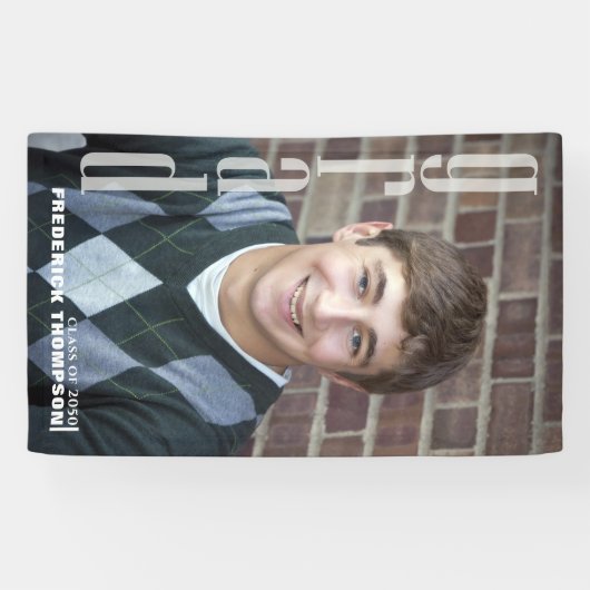 Moderne afstudeerfeest aangepaste foto spandoek (Horizontaal)